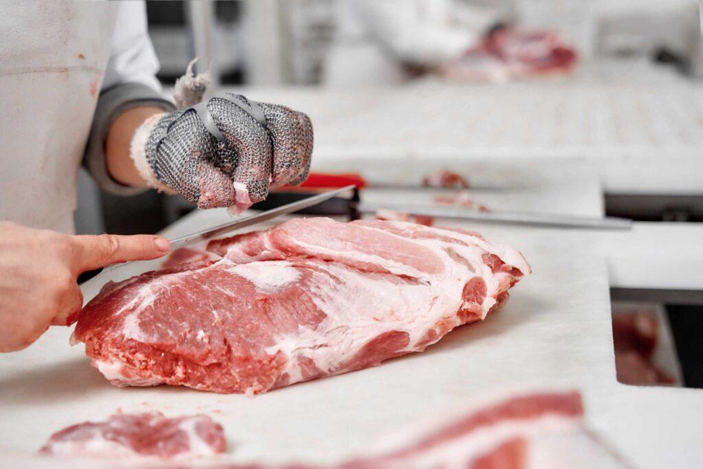 Meat processing facility with desiccant dehumidification